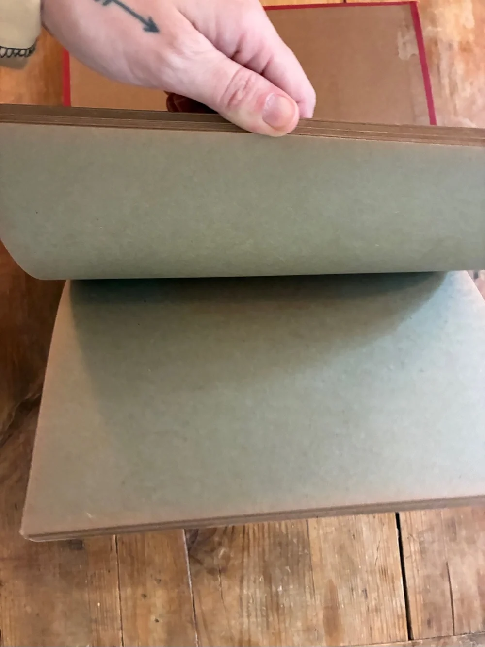 Vintage red bound scrapbook- never used